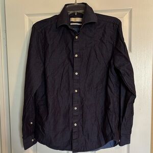 MICHAEL Michael Kors men’s blue polka dot button down shirt size 15-15.5